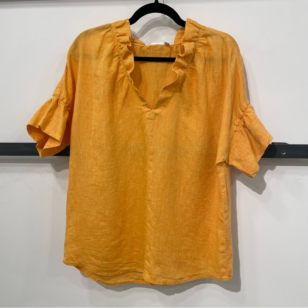 Finley Crosby Linen Ruffle Top